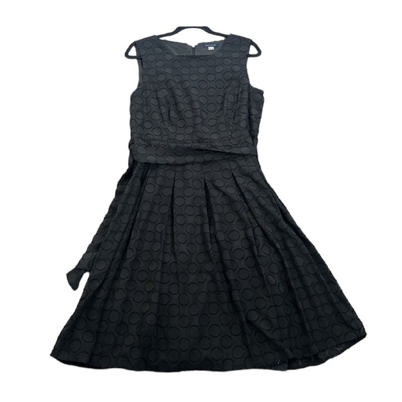 Tommy Hilfiger black polka dots midi dress size 12 whimsigoth, gothic , fariy - Picture 1 of 13